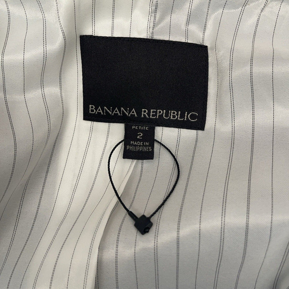 Banana Republic Blazer Suit Jacket Womens Size 2 Petite Grey Wool Office New - Picture 6 of 9